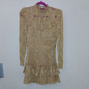 Nwot SAYLOR Metallic Gold Dress